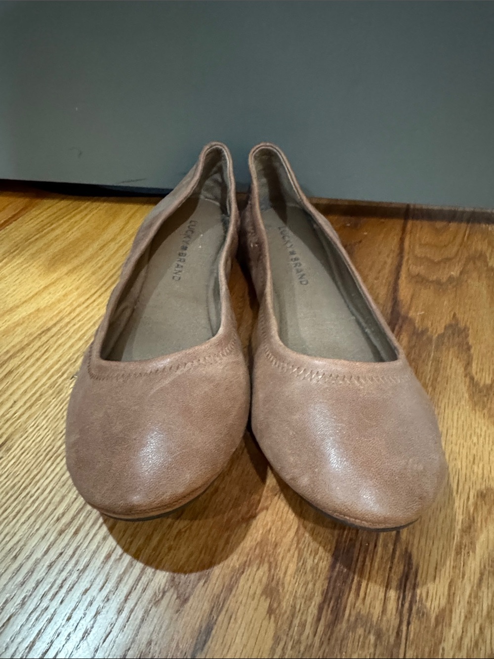 Lucky Brand Light Brown Suede Ballet Flats